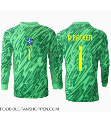 Brasilien Alisson Becker #1 Målmand Hjemmebanetrøje Copa America 2024 Langærmet